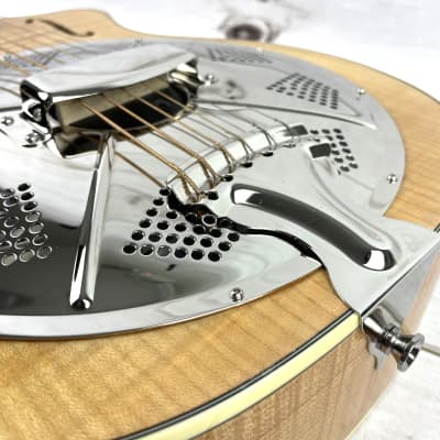 Royall Guitars Parlorator All Flame Maple Soft Slope Cutaway Resonator Natural Gloss Finish image 5