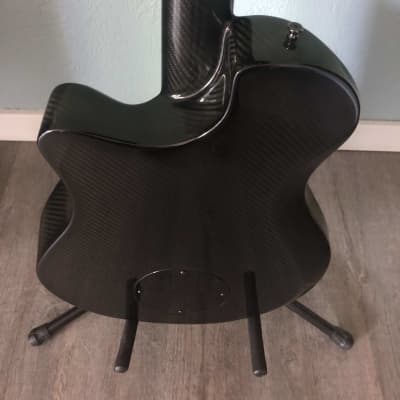 Emerald X10 Slimline Nylon Hybrid Electro Acoustic Guitar 2023 - Black Carbon Fiber image 4