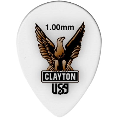Clayton Acetal Small Teardrop Guitar Picks 1.0 mm 1 Dozen for sale
