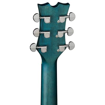 Dean Exotica Quilt Ash Trans Blue Acoustic/Electric Guitar, DMT Preamp, EQA TBLS image 6
