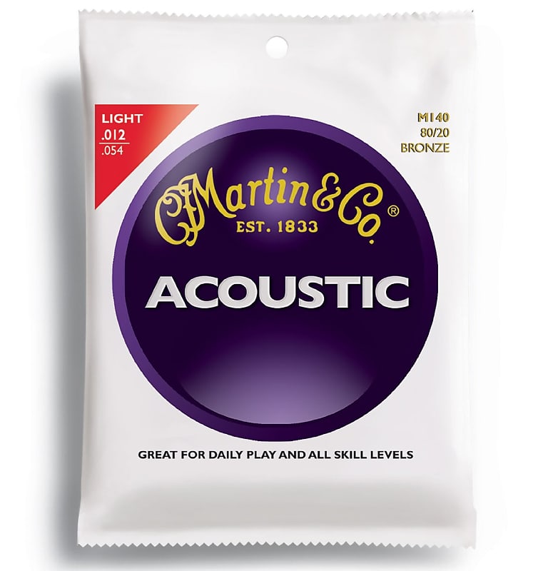 3-Pack of Martin M-140 Traditional 80/20 Bronze Light Acoustic Guitar Strings (12-54) image 1