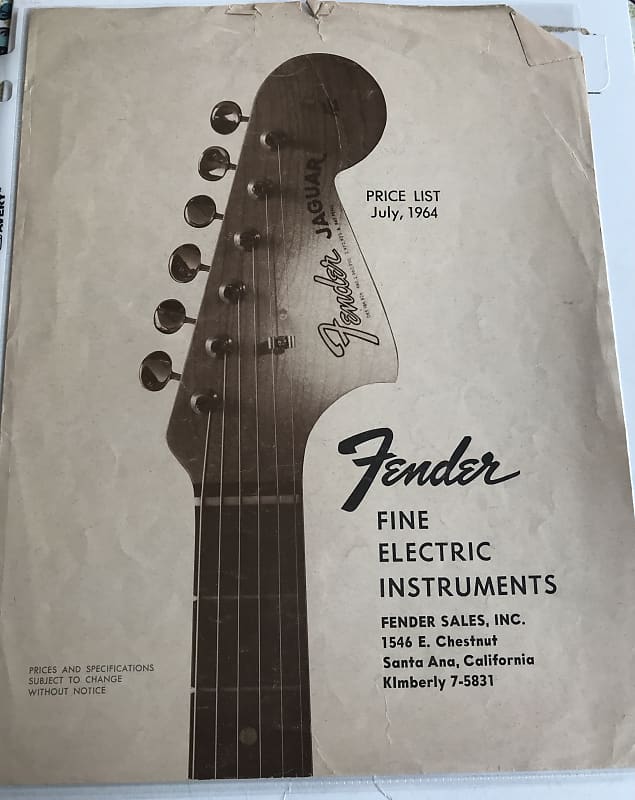 Fender Price list 1964 image 1