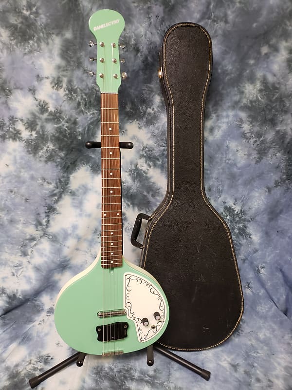 2008 Danelectro Baby Sitar Aqua Marine Vintage Soft Shell Case