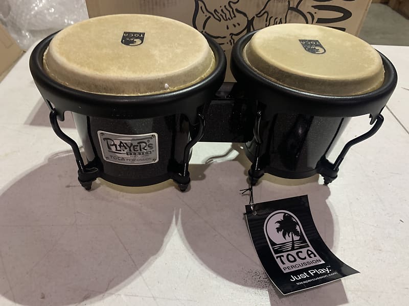 Toca Players series bongo set 6” and 7” tunable Black sparkle | Reverb