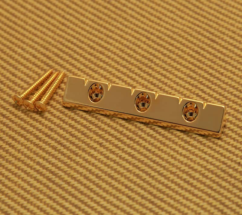 GB-LAP-G Gretsch Gold Lap Steel Universal Low Profile Flat Mount Guitar Bridge image 1