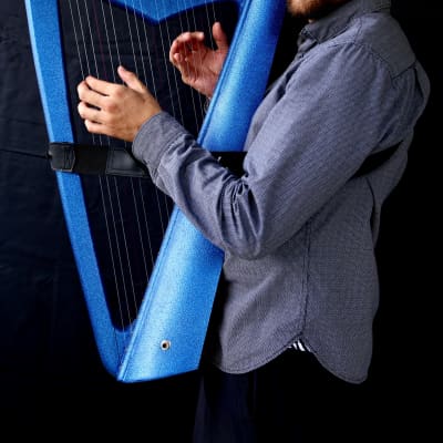 22 String Iris Harpy - Electric-Acoustic Harp - Blue image 16
