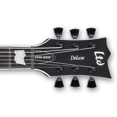 ESP LTD Viper-1000 Baritone Guitar w/ EMG Pickups and Macassar Ebony Fretboard - Black Satin image 8