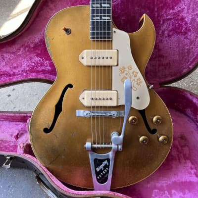 Gibson ES-295 Hollow Body Electric Guitar 1956 - All Gold image 1