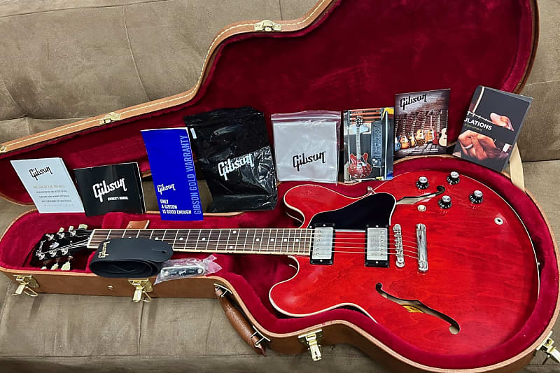 Gibson Gibson ES-335 Jun 2021 Sixties Dot USA Mint 2021 - Cherry Red image 1