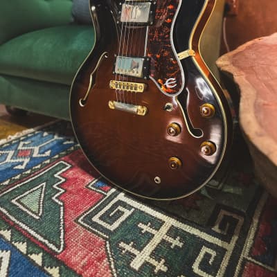 1989 Epiphone Sheraton Electric Guitar in Vintage Sunburst (Made in Korea, with OHC) image 2
