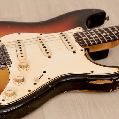 1965 Fender Stratocaster Vintage Electric Guitar Sunburst w/ 1964 Neck Date, Case image 7