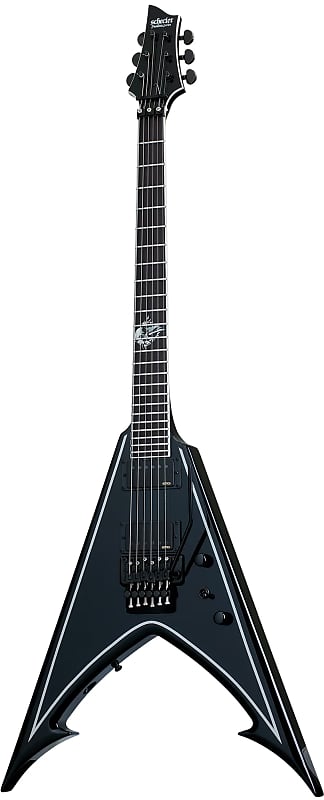 Schecter RavenDark V FR Abbath Signature Gloss Black with Silver Pinstripes image 1