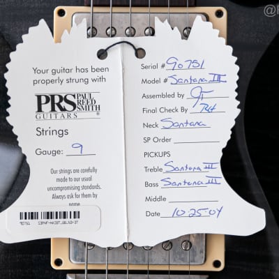 2004 PRS Santana 3 Signature III in Gray Black image 8