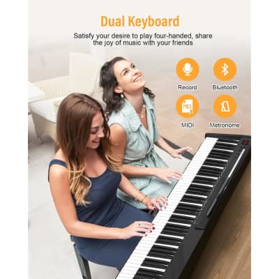 Piano Keyboard 88 Key, Beginner Semi Weighted Keyboard Piano With Full Size Key, Portable Electric Piano Keyboard Include Sustain Pedal, Power Supply And Piano Bag image 6