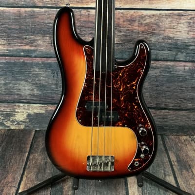 Used Hohner MIJ Fretless 4 String Precision Bass with Gig Bag image 2