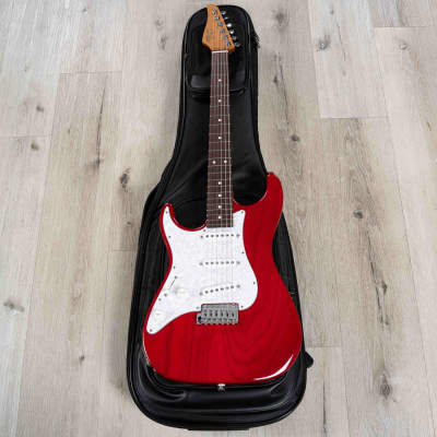 Suhr Custom Standard Left-Handed Guitar, Indian Rosewood Fretboard, Trans Red image 10