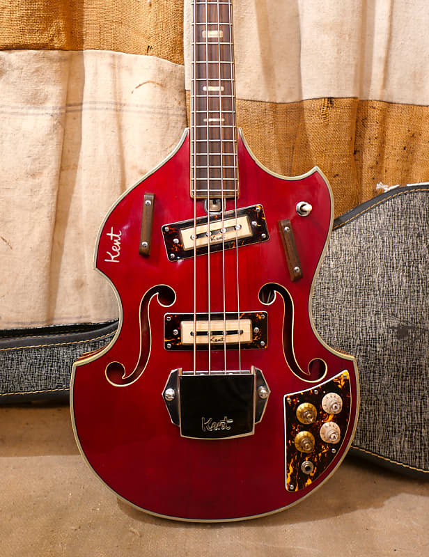 Kent Model 833 Violin Bass Guitar 1968 Cherry Red | Reverb