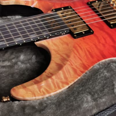 ESP Horizon CTM FR See Thru Pink Purple Gradation Finish High-End Guitar image 9