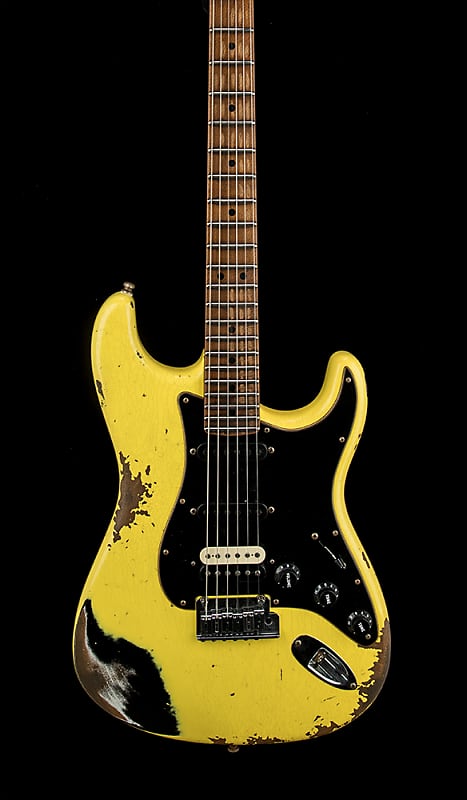 Fender Custom Shop Empire 67 Super Stratocaster Heavy Relic - Graffiti Yellow over Black #12017 image 1
