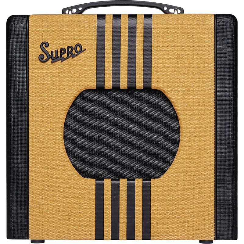 Supro Delta King 8 Combo 1 Watt Guitar Amplifier, Tweed w/ Black Stripes image 1