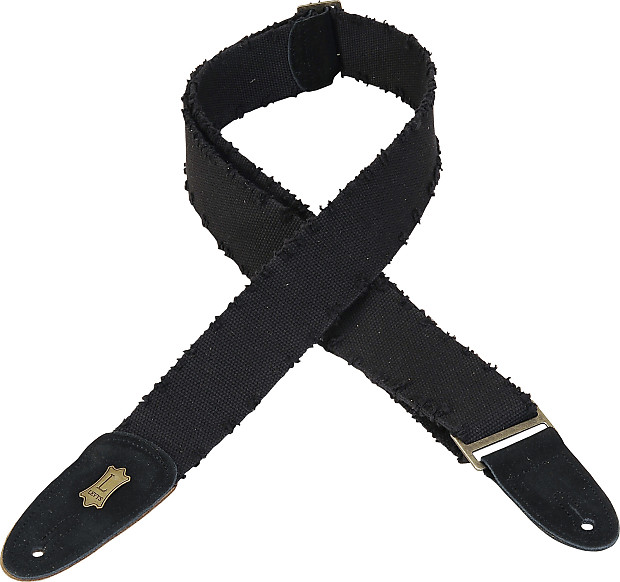 Levy's MC8TWD-BLK Distressed Cotton Guitar/Bass Strap image 1
