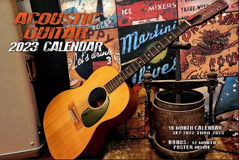 2023 ACOUSTIC GUITAR CALENDAR 25.99 FREE SHIPPING gibson Reverb