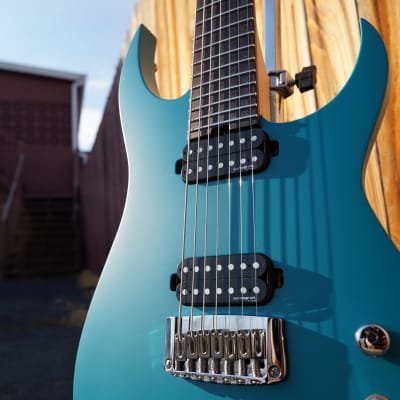Schecter USA CUSTOM SHOP Keith Merrow KM-7 Stage Teal Blue Satin 7-String Electric Guitar w/ Case (2024) image 1