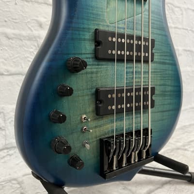 Sire Marcus Miller M7 Left-Handed 5-String Electric Bass - Transparent Blue w/ Gig Bag image 3