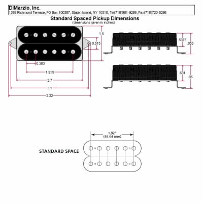 NEW DiMarzio DP228 Crunch Lab Guitar Humbucker Bridge Standard Spaced -  BLACK