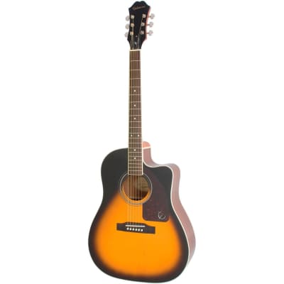 Epiphone AJ-220SCE Acoustic/Electric Guitar Vintage Sunburst | Reverb