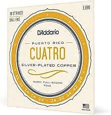 D'Addario Ball End Silver-Plated 11-24W Copper Puerto Rico Cuatro 10 String EJ96 image 1