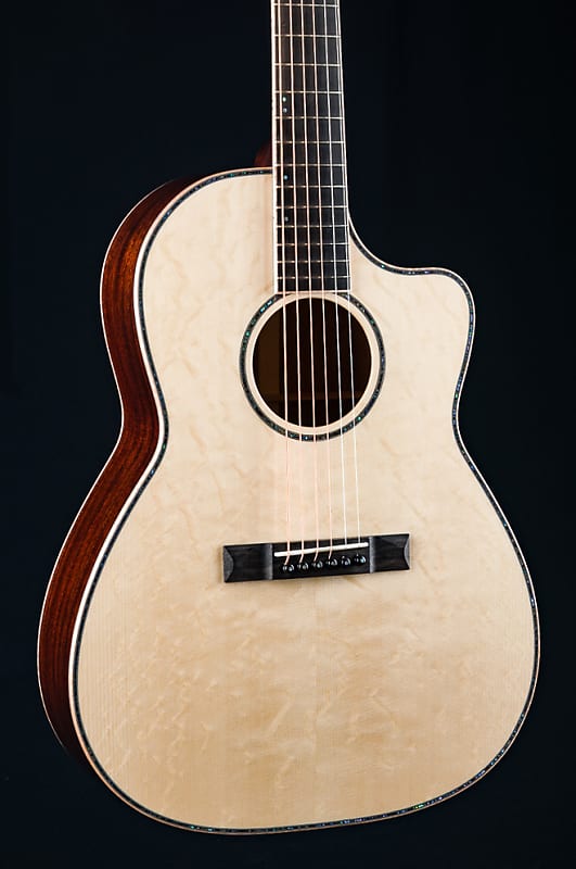 Huss and Dalton FS-41 African Mahogany and Bearclaw Italian Spruce with Paua Pearl NEW image 1