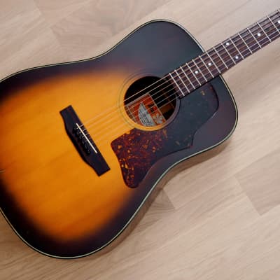 1976 Burny BJ-50 Vintage Dreadnought Acoustic Guitar Tobacco Sunburst Japan  w/ Case, Fernandes | Reverb