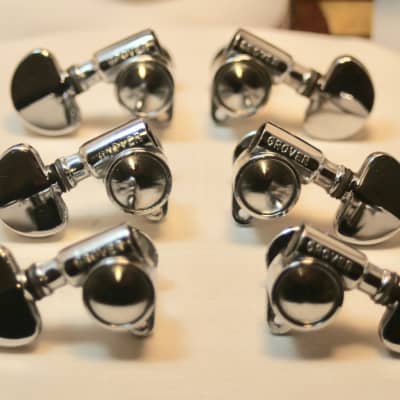 (1) Set  Grover Guitar Tuners Chrome 60s Vintage image 1