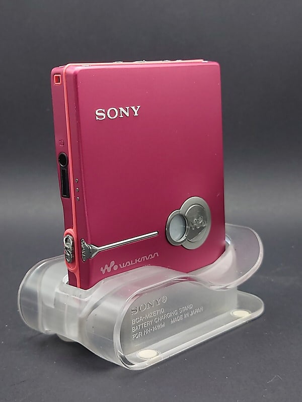 Rare Pink SONY MD Walkman MZ-E710 w dock, battery, remote headphones 100%  working MDLP 6 band eq