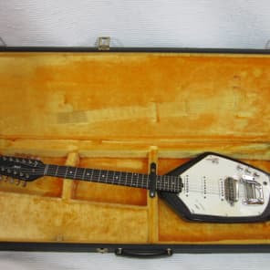 Vintage Vox Phantom 1966 Black XII V221 12 String Guitar Case Clean image 1