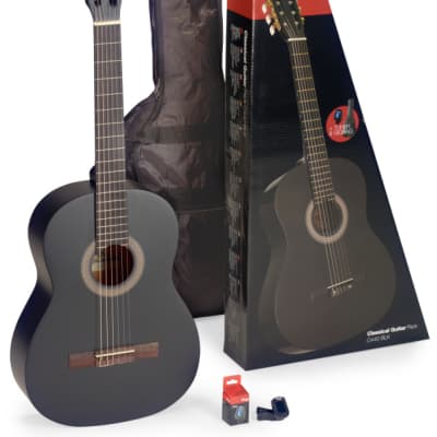 Stagg C440 M BLK PACK Guitar pack with 4/4 black classical guitar with linden to for sale