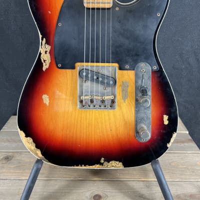 Von K Guitars T-Time ESQ Relic Tele Style Aged 3 Tone sunburst Nitro Lacquer image 2