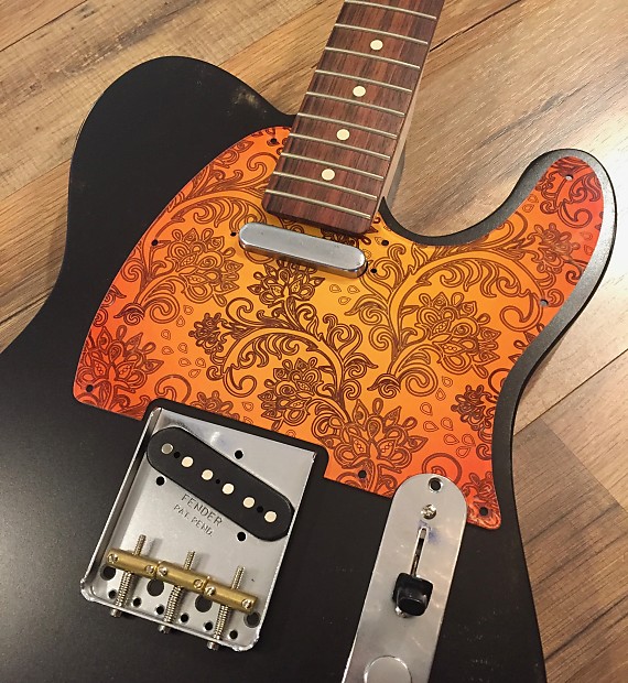 Custom Floral Paisley Orange Burst Pickguard Fender Telecaster