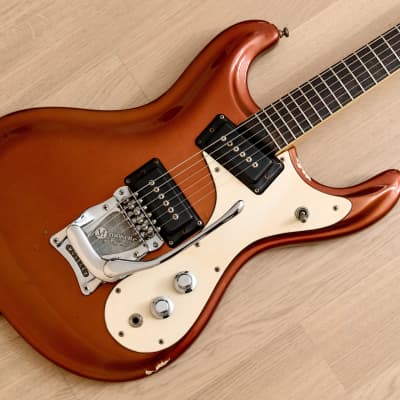 1965 Mosrite Ventures Model Vintage Electric Guitar, Candy Apple Red w/ Case image 1