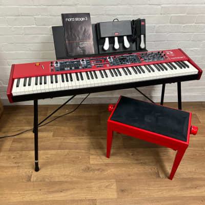 Nord Stage 3 HA88 Stage Piano With Keyboard Stand, Music Rest and Red Piano Stool; Serial No: SP43939 | Second Hand