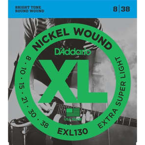 D'Addario EXL130 Nickel Wound Electric Guitar Strings, Extra-Super Light Gauge