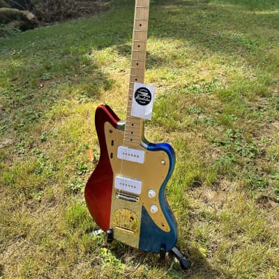 2017 Buck Owens Revelator JazzCaster Jazzmaster - Red White and Blue Sparkle image 10