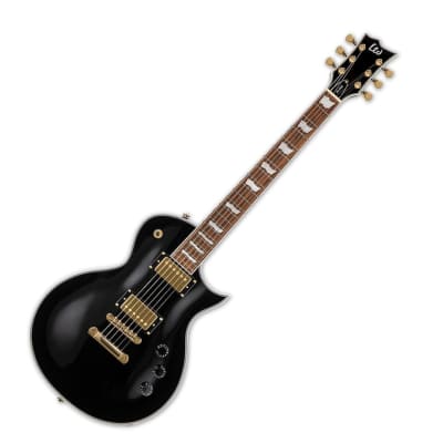 ESP LTD EC-256 Eclipse 6-String Right-Handed Electric Guitar with Mahogany Body, and Roasted Jatoba Fingerboard with Flag Inlays and 22 Extra-Jumbo Frets (Black) image 5