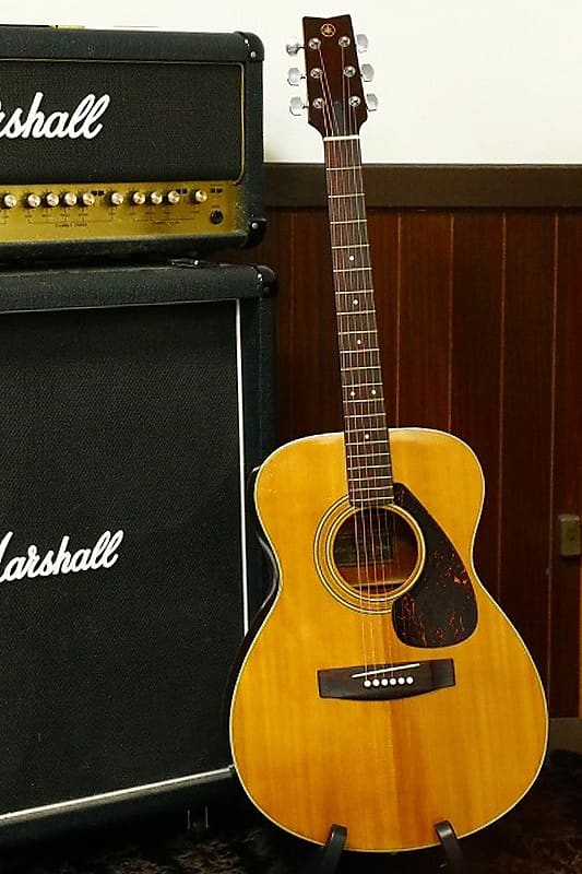 1974 made Vintage Acoustic Guitar Yamaha FG-200F Rare Black Label Made in  Japan