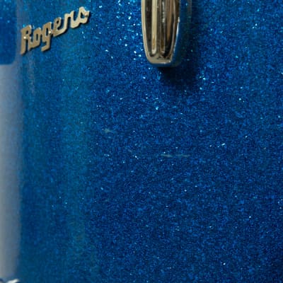 1960s Rogers Swingtime Blue Sparkle Pearl Drum Set image 8