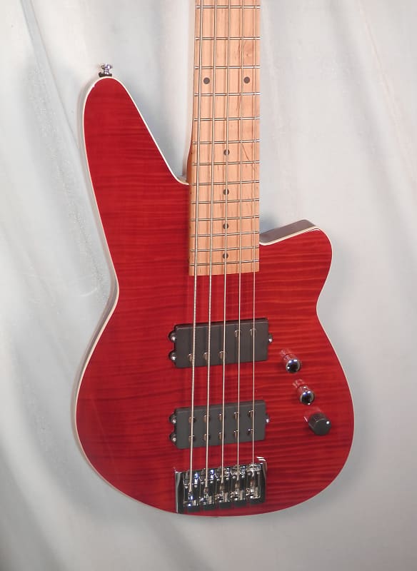 Reverend Mercalli 5 FM Wine Red RM Flame Maple Top Roasted Maple Fingerboard 5-string Electric Bass B-stock image 1