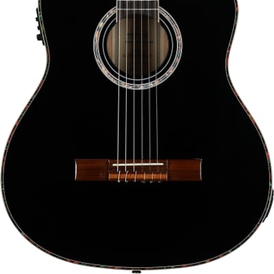 Ortega RCE145 Classical Acoustic-Electric Guitar (with Gig Bag) - Black image 3