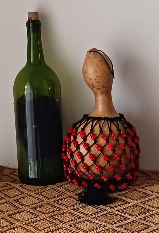 Ewe-style netted gourd rattle (axatse) - medium image 1
