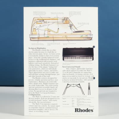 Rhodes Mark V Piano original brochure image 2